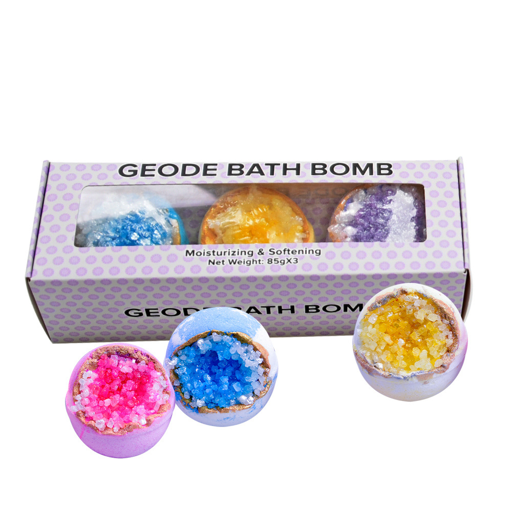 New Gift Glitter bubble bath for body skin care and fun bath geode bath bomb