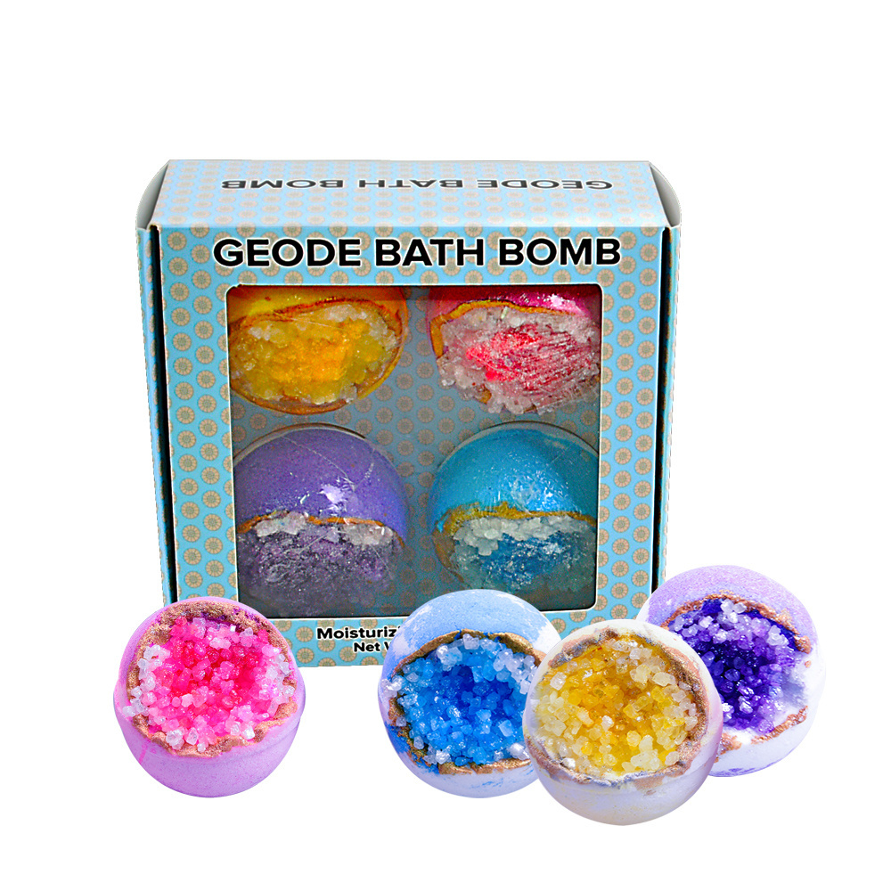 New Gift Glitter bubble bath for body skin care and fun bath geode bath bomb