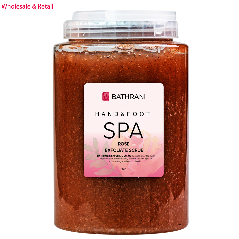 BATHRANI Natural Rose Scrub Exfoliating Gel For Manicure & Pedicure Care Brightening Cleansing Body Scrub