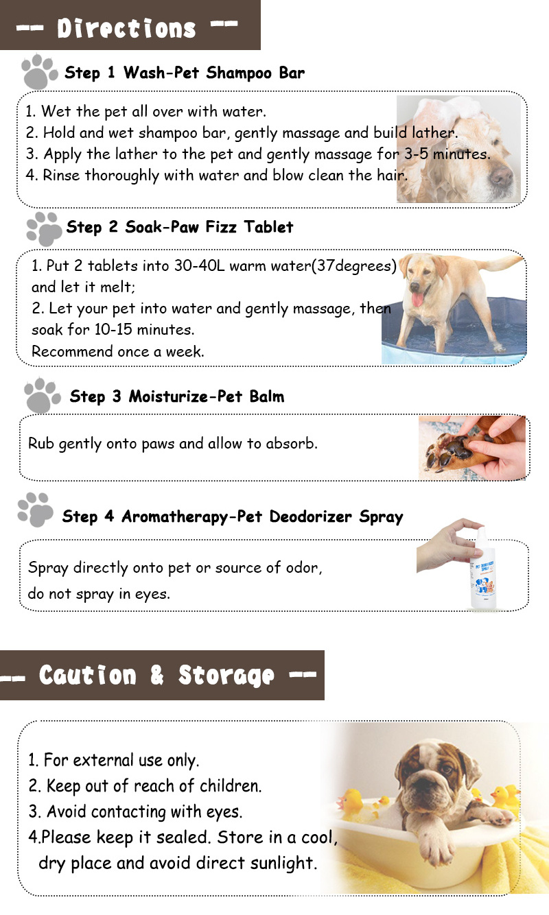 Customized dog and cat hair deep cleansing pet care moisturizing paw cream products