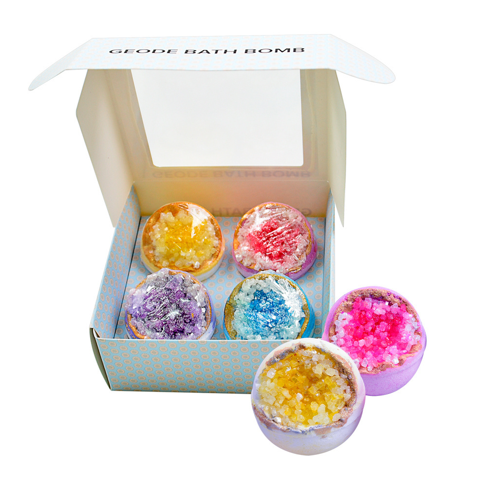 New Gift Glitter bubble bath for body skin care and fun bath geode bath bomb