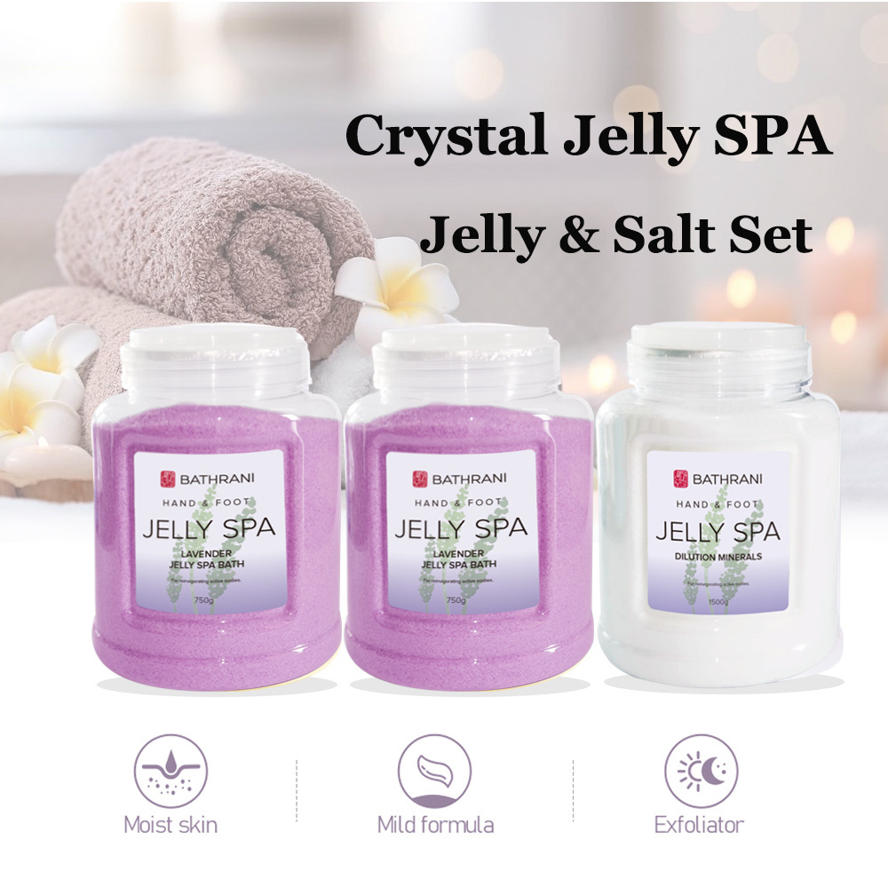 Professional Brand Pedicure SPA Foot Soak Jelly Pedi Salt Foot Scrub Kit with Lavender Moisturizing Smooth Jelly Made Minerals