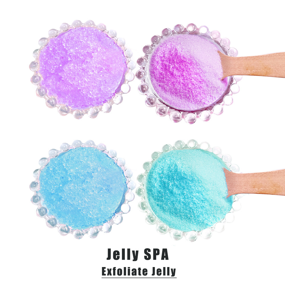 Professional Brand Lavender Smooth Jelly Pedicure SPA Foot Soak Pedi Salt Foot Scrub Kit with Shea Butter Ingredients