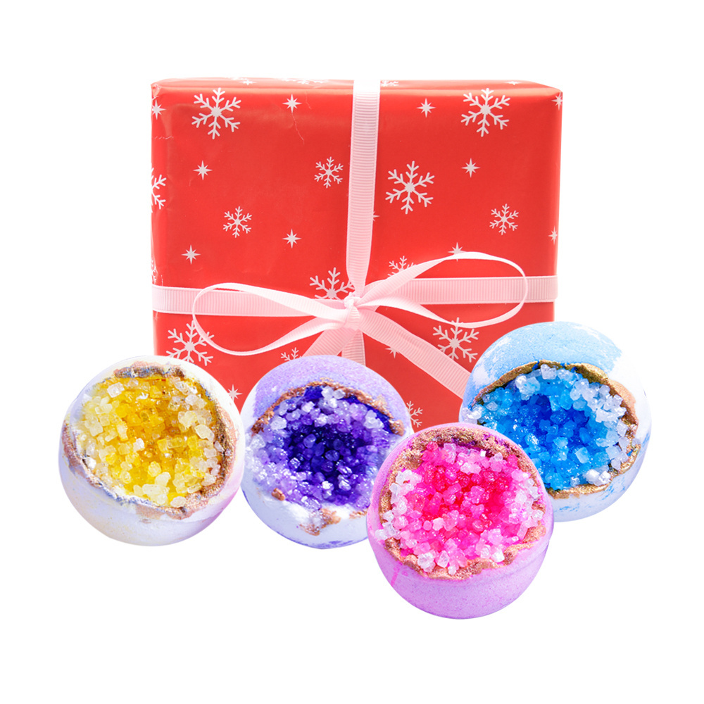 Natural Herbal Aroma Coconut Crystal Ring Bath Fizzies Eucalyptus Oil Ball for Women and Men Spa Fizzy Bath Experience