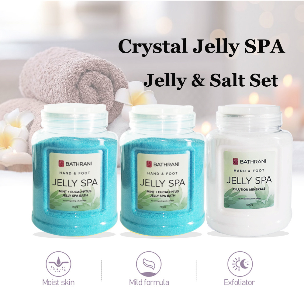 Jelly Spa Bath Soaking Set Moisturizing Pedicure Fun Jelly Powder Lavender Shea Butter Mineral Dead Sea Salt Relaxing Foot Salt