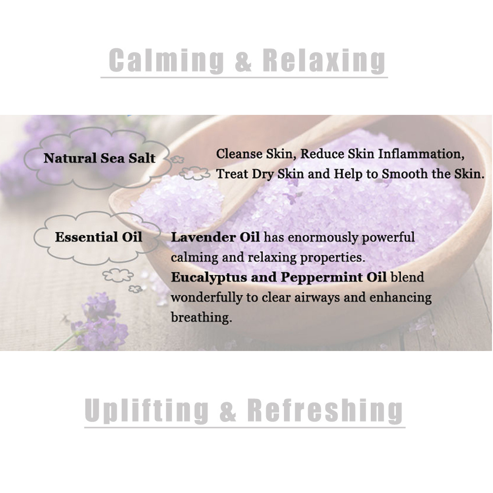 Foot Care Manufacturer Natural Organic Vegetarian Aromatherapy  Relaxation And Soothing Lavender Crystal Soaking Bath Salt