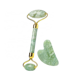 Wholesale Custom Label xiuyan massage facial tools gua sha green jade Roller Set with Vitamin C Serum