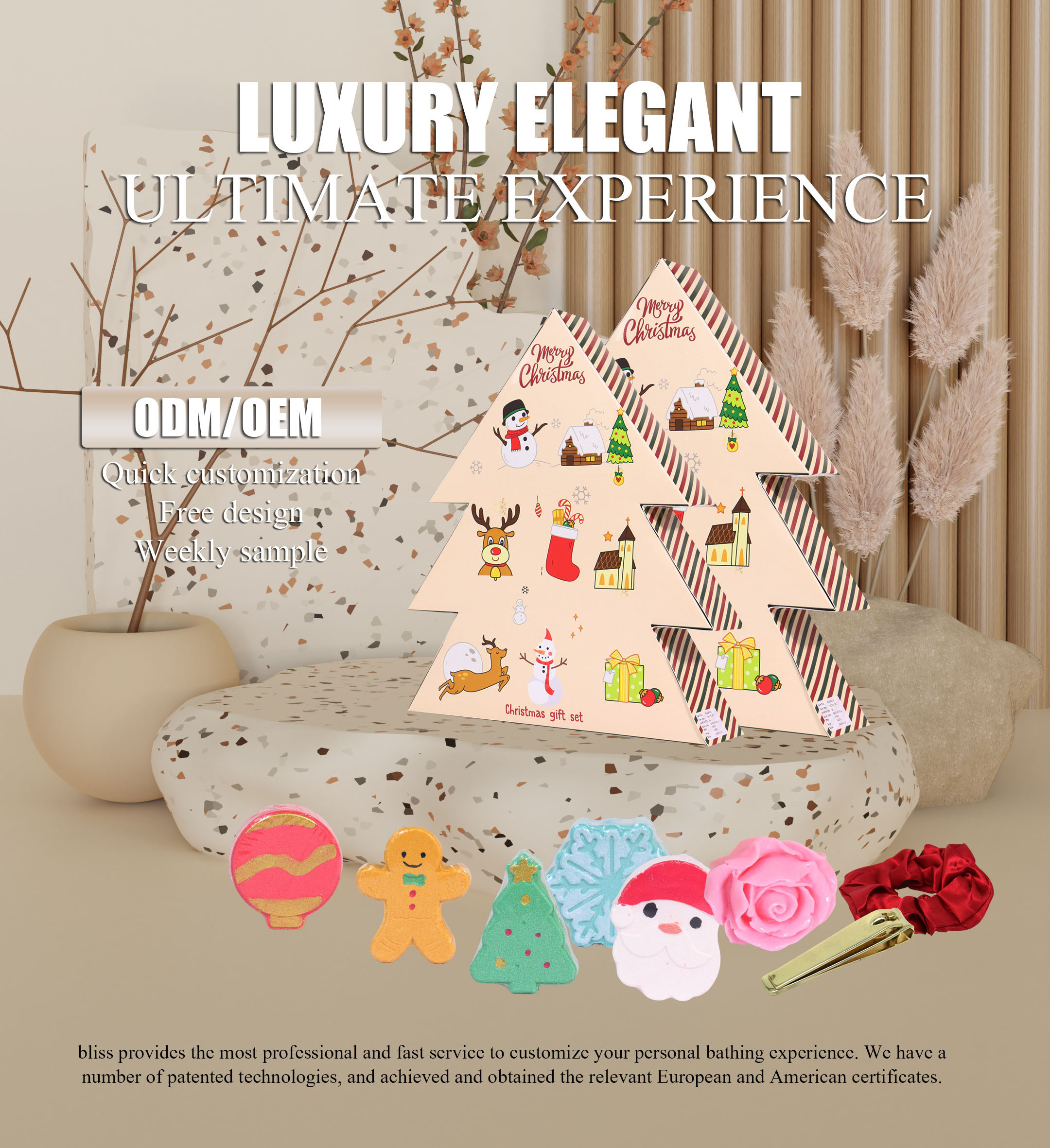 China Supplier Hotel and Resort Natural women Bubble Bath Gift Set Custom Shapes Christmas Bath Fizzies Set Bath Bomb Gift Set