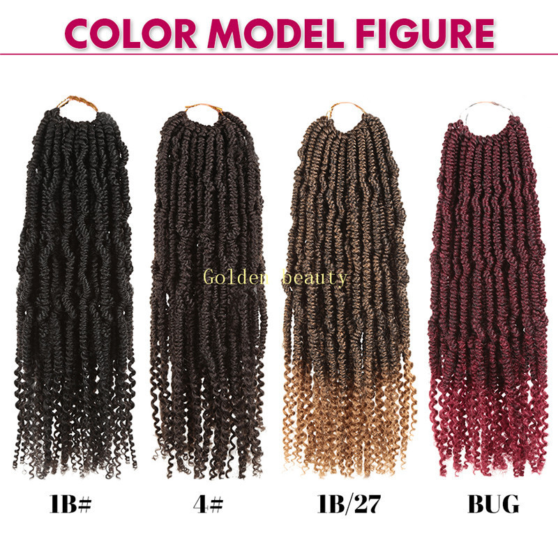 12 inch 24 Strands Nubian Twists Crochet Braids Ombre Synthetic Braiding Bomb Kinky Twist Hair Extension For Fluffy Twist