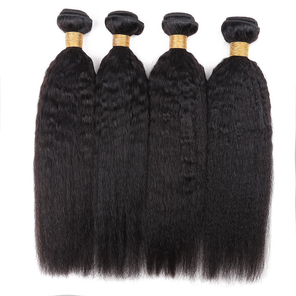 For Black Women Kinky Straight Yaki Hair Weave,High Quality Straight Shoulder Length Hair Style,Grade 7A Vietnam Hair Weaves