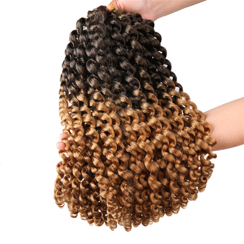 Ombre Crochet Braids Jumpy Wand Curl Twist Synthetic  Braiding Hair Jumbo Braid Hair