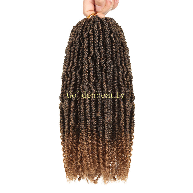 12 inch 24 Strands Nubian Twists Crochet Braids Ombre Synthetic Braiding Bomb Kinky Twist Hair Extension For Fluffy Twist