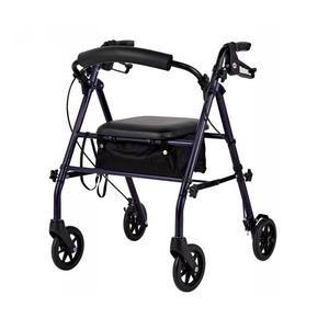 Rhabilitation Equipment Medical Rollator 4 Wheel Seat Rolling Foldable Walker Steel Walking Aid Walker