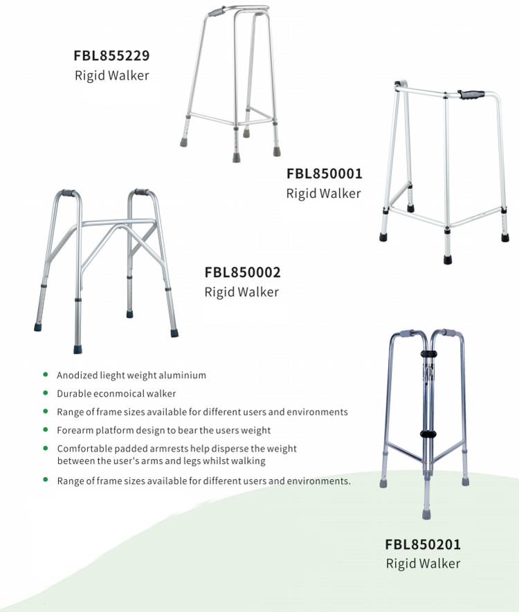 Portable aluminum alloy single button folding walker handicap walking aid with Forearm platform for the disabled