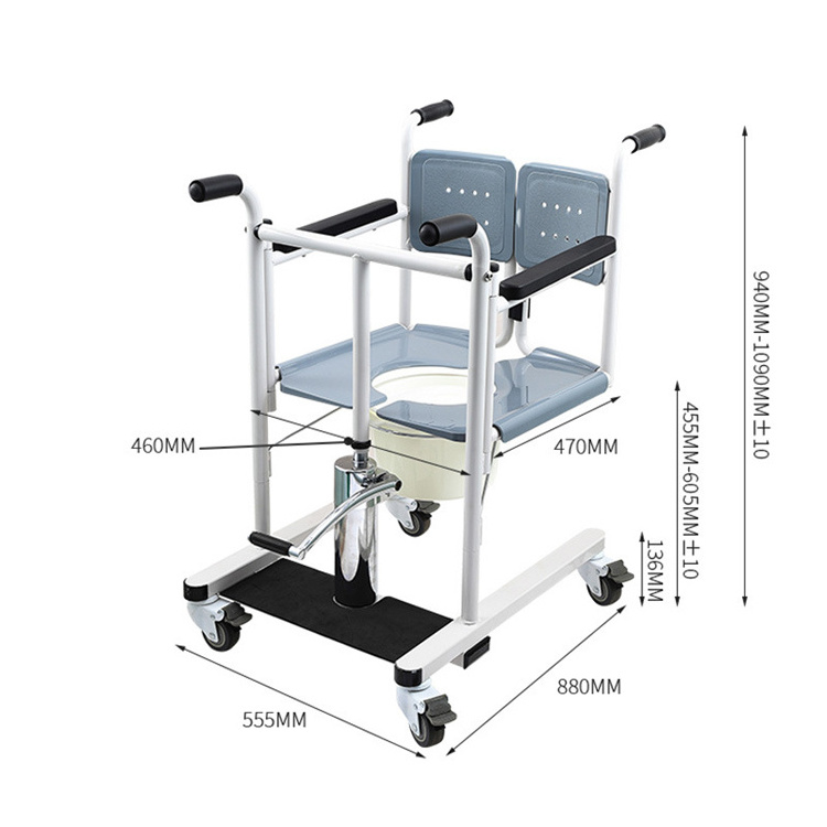 Bliss Medical Multifunctional Lift Hydraulic Lift Shiftier Paralyzed Patient Care Chair Shower Transfer Wheelchair For Patient