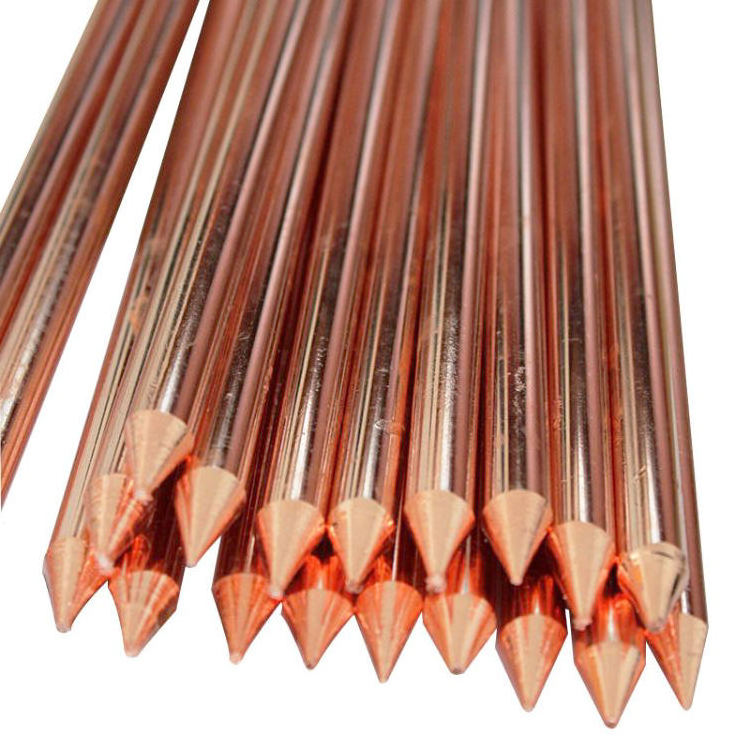 Custom Specification Lightning grounding protection system Copper Bonded Earth Rod Threaded Copper Clad Steel Grounding Rod