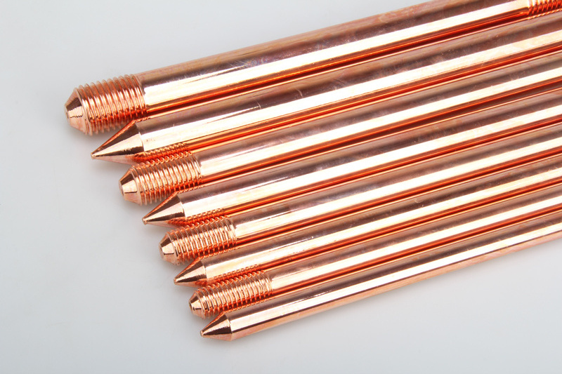 Factory Custom Lightning Protection Earthing Connection Threaded Copper Clad Steel Ground Electrode Copper Bonded Earth Rod