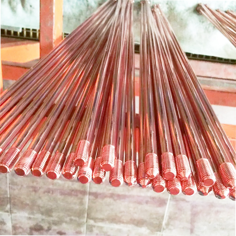 Factory Custom Lightning Protection Earthing Connection Threaded Copper Clad Steel Ground Electrode Copper Bonded Earth Rod