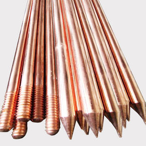 Custom Specification Lightning grounding protection system Copper Bonded Earth Rod Threaded Copper Clad Steel Grounding Rod