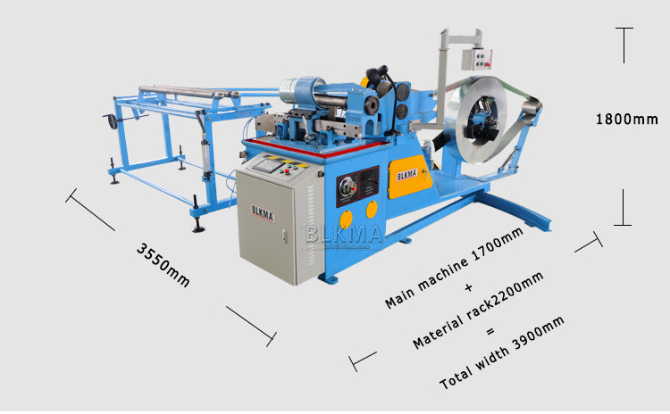 round sheet metal tube spiral round air duct making machine