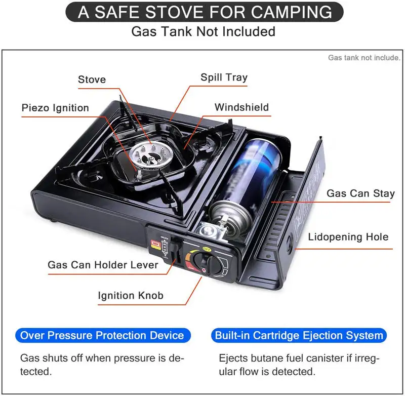 CE Outdoor Cooker Gas Stoves Single Burner Picnic Butane Gas Portable Kitchen Cassette Gas Stove for Mini Camping Stove