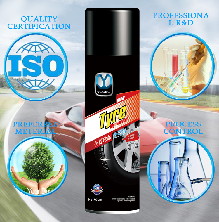 car care customized tire magic cleaning aerosol car tire shine spray