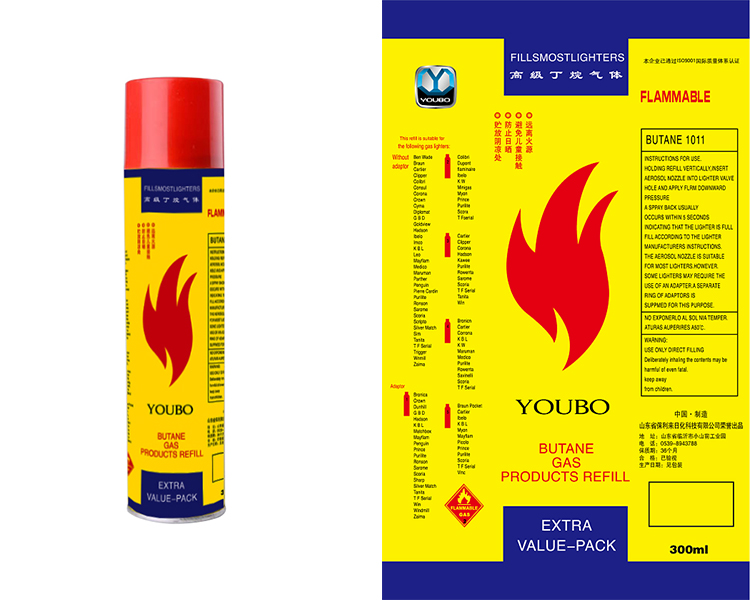 300ML 250ML OEM Manufacturer Butane lighter gas refill and Refined  butane lighter gas refill