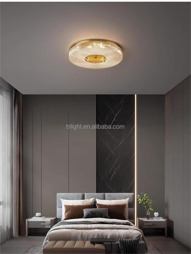 Nordic Style Indoor Lighting Decoration Flush Mount Ceiling Light Round Brass Led Ceiling Lamp Modern Luxury Creative decor lamp