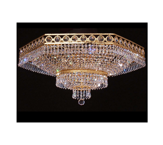 European style golden handmade crystal ceiling lamp china brilliant lighting manufactures wholesale crystal flush mount lamp