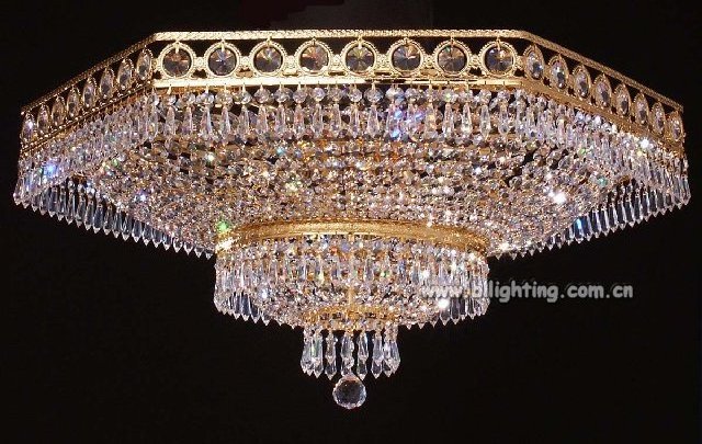 European style golden handmade crystal ceiling lamp china brilliant lighting manufactures wholesale crystal flush mount lamp