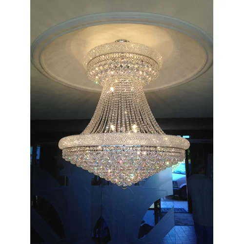 Foyer empire crystal chandelier classic villia lighting palace lighting fixture manufacture directly wholesale chrome chandelier