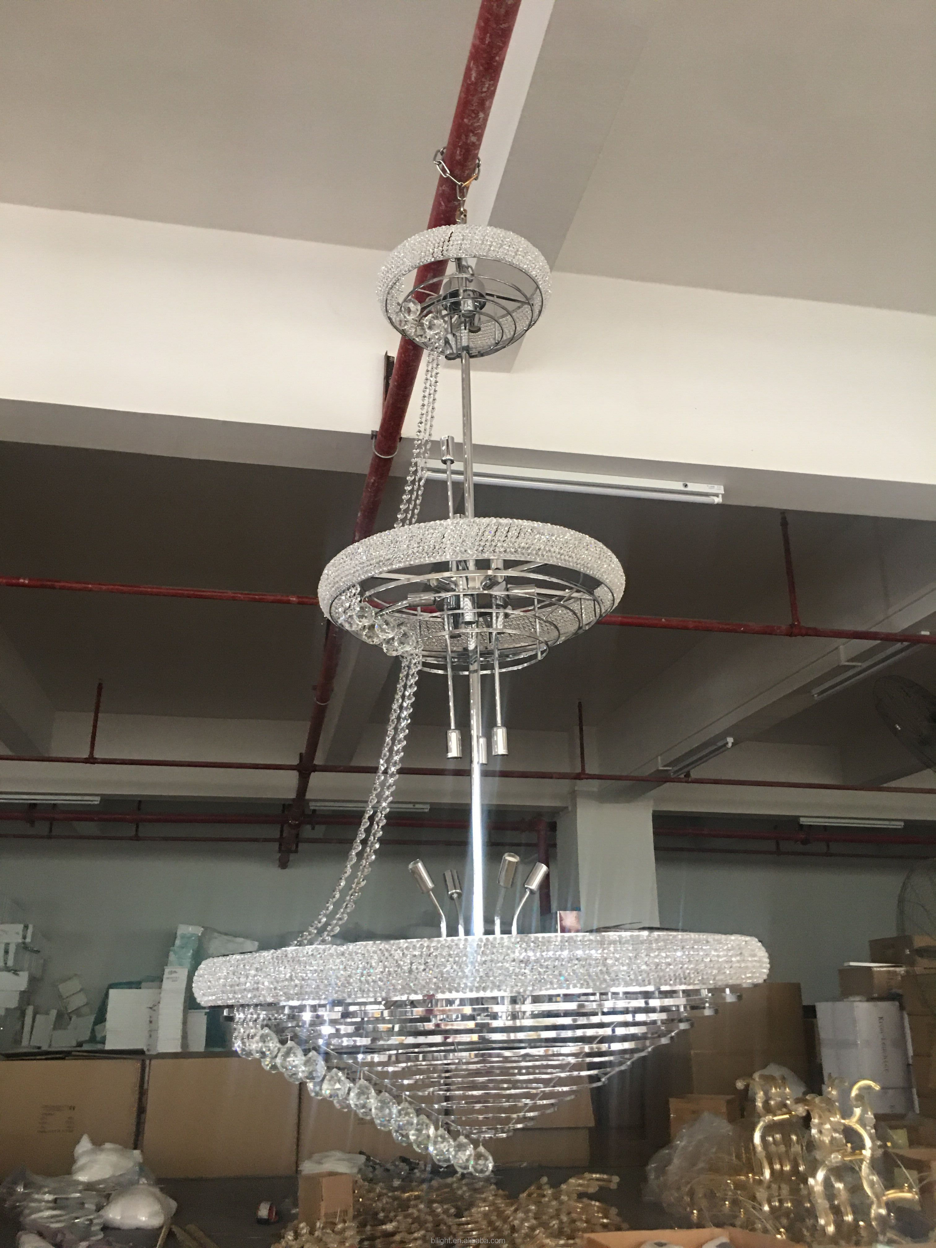 Foyer empire crystal chandelier classic villia lighting palace lighting fixture manufacture directly wholesale chrome chandelier