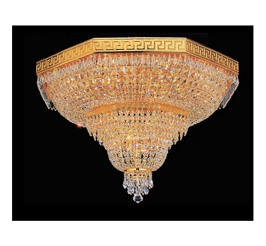 Popular design golden indoor large crystal ceiling light empire flush mount crystal lighting loving room golden decoration lamp