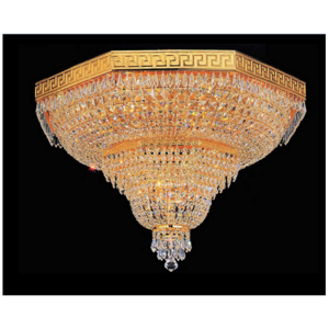 Popular design golden indoor large crystal ceiling light empire flush mount crystal lighting loving room golden decoration lamp