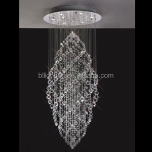 Modern crystal wedding decorative led lights hot sale crystal pendant lamp wholesale popular chrome hanging pendant lighting