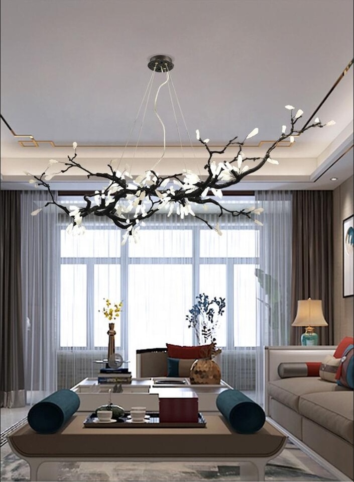 Modern brass branch copper bronze black chandelier handmade stone chandelier lamp dining room luxury chandelier & pendant lights