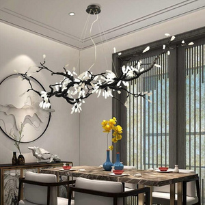 Modern brass branch copper bronze black chandelier handmade stone chandelier lamp dining room luxury chandelier & pendant lights