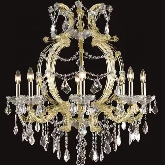 Crystal Chandelier Lights Luxury Hanging Lamparas Lustre Lighting Fixtures Maria Theresa Lamp Luminaires Living Room Decoration