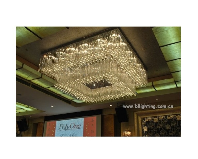 Large ceiling chandeliers crystal fancy fall ceiling lights Lobby lighting indoor decoration crystal flush mount custom ceiling