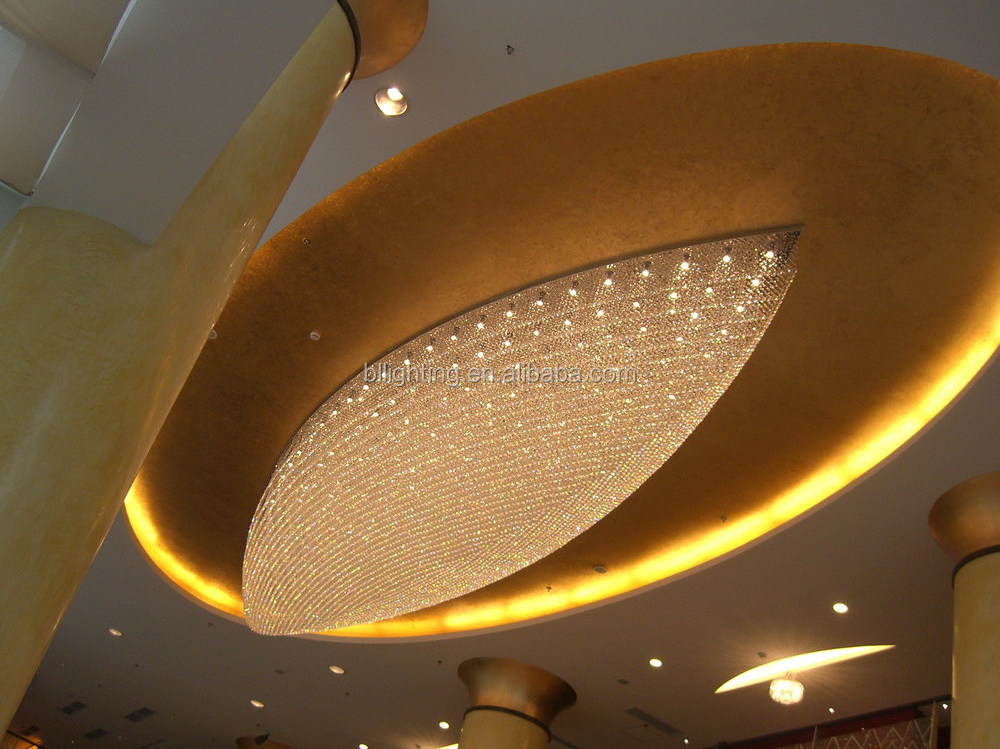 Big modern wall ceiling crystal light for restaurant Hotel lobby decor lighting flush mount modern custom lighting church decor