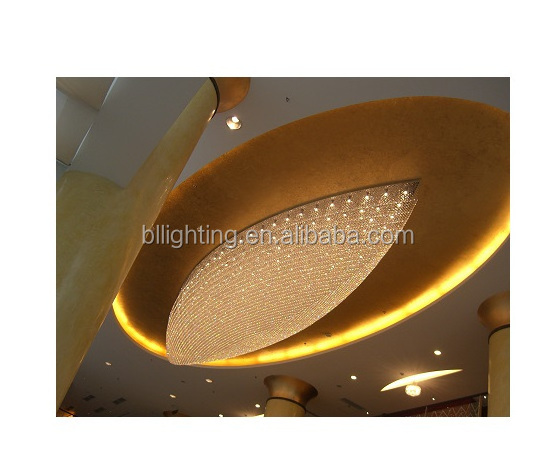 Big modern wall ceiling crystal light for restaurant Hotel lobby decor lighting flush mount modern custom lighting church decor