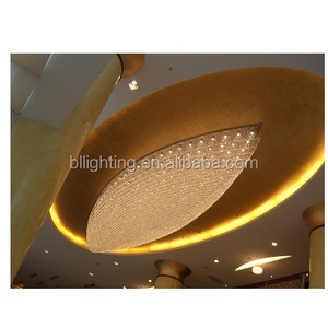 Big modern wall ceiling crystal light for restaurant Hotel lobby decor lighting flush mount modern custom lighting church decor