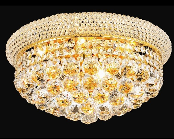 Modern crystal led flush mount ceiling light fixture small crystal ceiling lamp golden finish ceiling lighting wholesale price