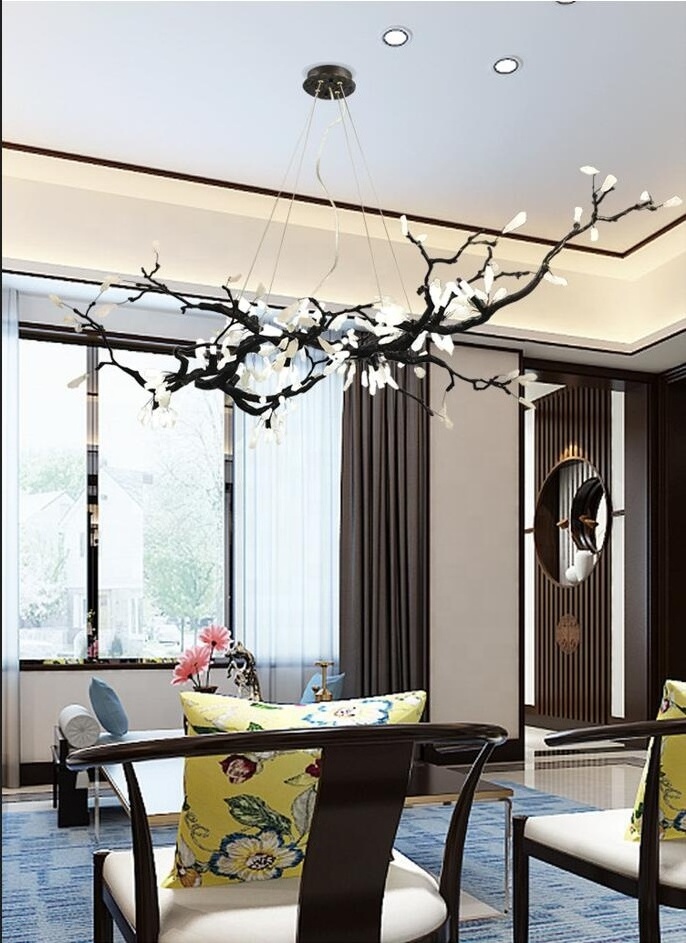 Modern brass branch copper bronze black chandelier handmade stone chandelier lamp dining room luxury chandelier & pendant lights