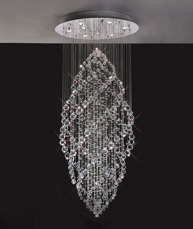 Modern crystal wedding decorative led lights hot sale crystal pendant lamp wholesale popular chrome hanging pendant lighting