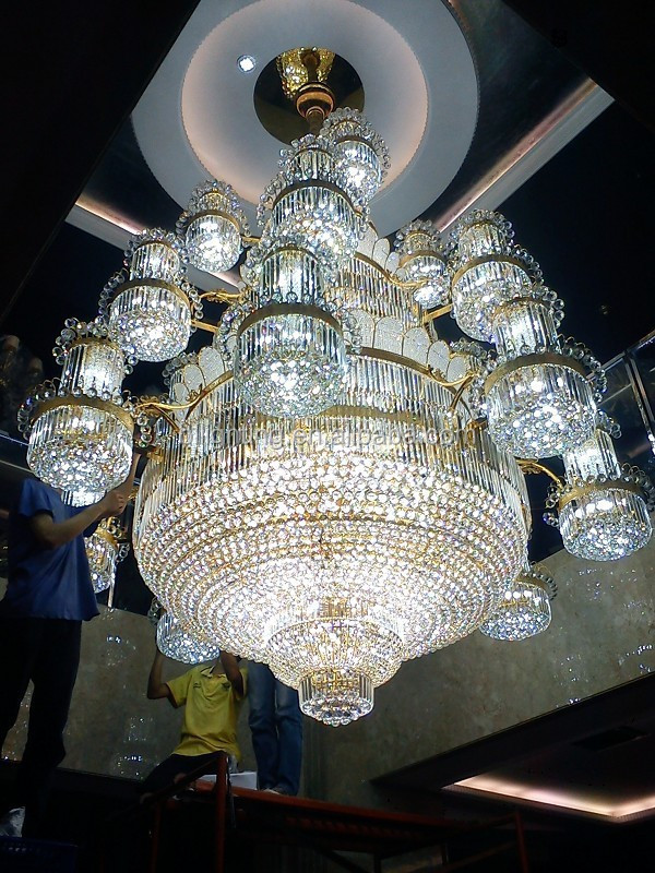 Modern large pendant light crystal church chandelier custom lighting hotel villa lobby luxury crystal chandelier large lighting