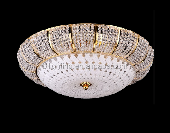 Zhongshan Brilliant Lighting wholesale cheap modern crystal ceiling light hot sale flush mount golden ceiling lamps decoration