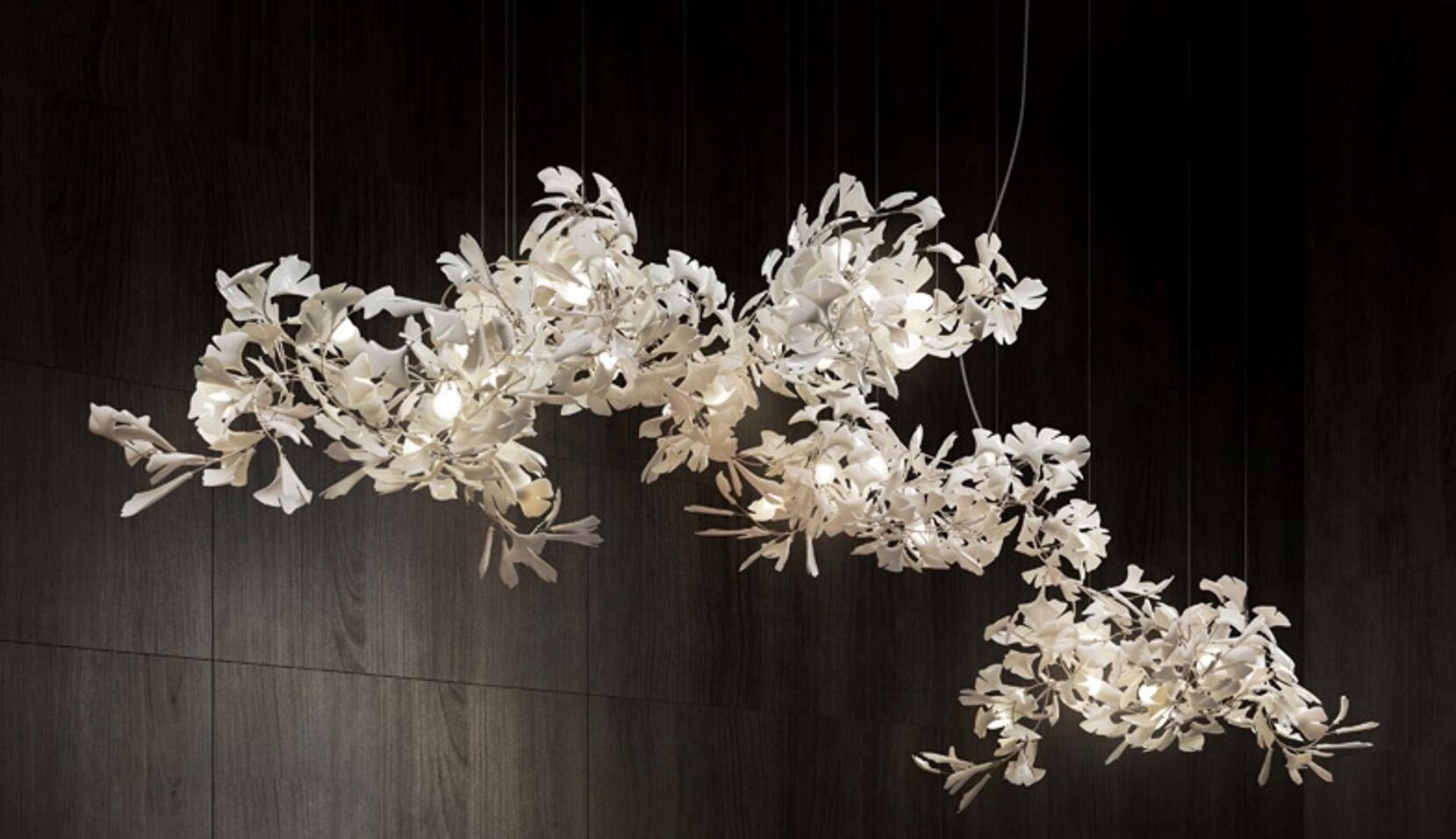 Post-modern Ginkgo Branch Leaves Chandelier Hotel Staircase Branch Chandeliers hanging Pendant Banquet Hall Lobby Light Fixture