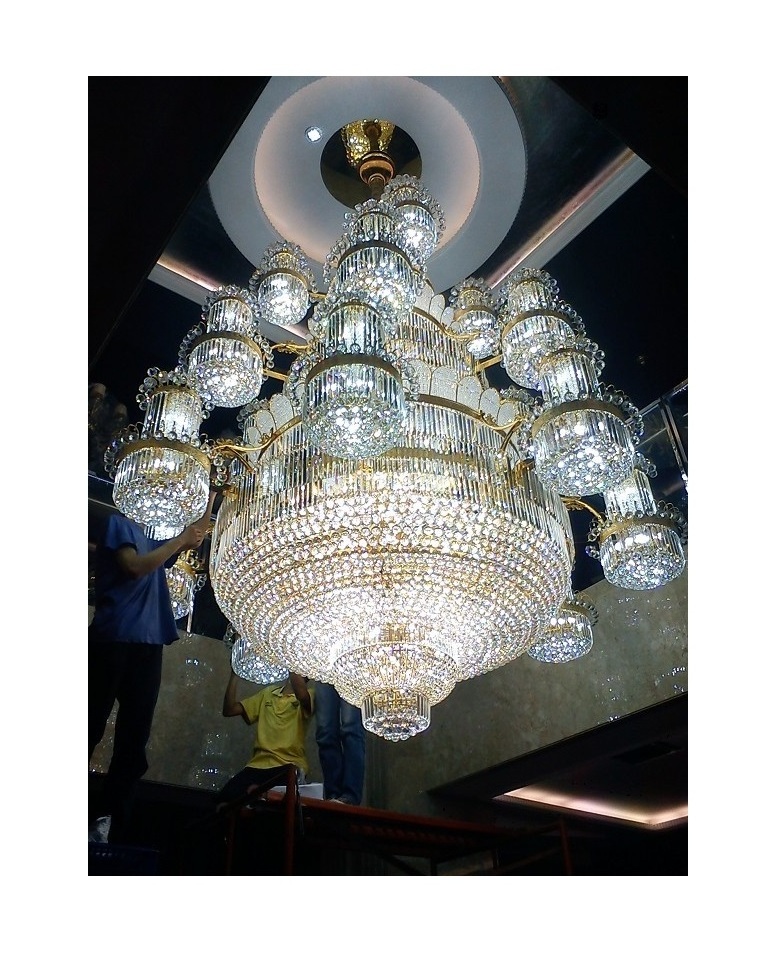 Modern large pendant light crystal church chandelier custom lighting hotel villa lobby luxury crystal chandelier large lighting