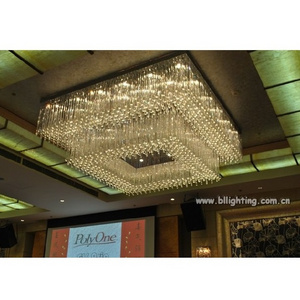 Huge chandeliers crystal ceiling fancy light manufacturers in china hotel lighting modern meeting hall lobby crystal flush mount